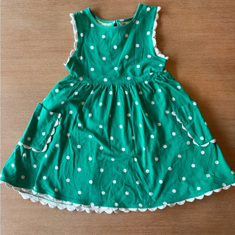 Mini Boden Green Polka Dot Dress